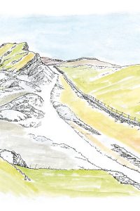 Canal railway formation & limestone quarries Cribarth Summit Brecon Beacons framed glazed A4 print