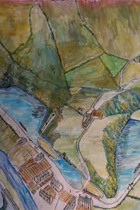 Canal reservoirs along the line of the Swansea Canal framed glazed A4 signed limited edition print
