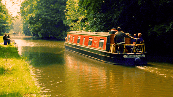 Boating down the canal on a Summer day